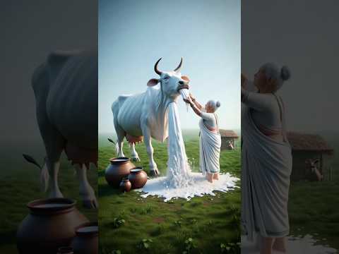 Grandmother cow sells milk and buys an tractor 😭 #ai #goat