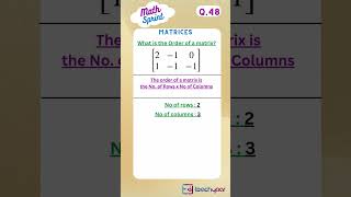 M48) Order of a Matrix  | Matrices | Learn Maths