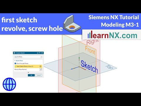 Sketch, revolve and screw hole | Siemens NX Tutorial