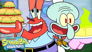 Everyone BUT SpongeBob Cooking Krabby Patties for 60 Minutes Straight 🍔 | SpongeBob