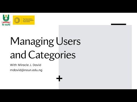 Managing users and categories