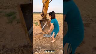 The rod got stuck inside the girl's JCB. #facts #shorts #factsoflife
