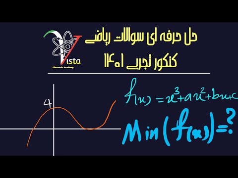سوال۲۴-ریاضی کنکور تجربی۱۴۰۱-کاربردهای مشتق- تابع درجه سه- آکادمی ویستا