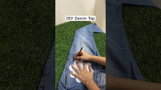 DIY Denim Top #wastematerialcraft #handmade#toptutorial #diy#fashion