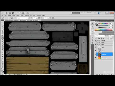 Complete Game Asset Workflow - The Treasure Chest : Painting Diffuse Metal
