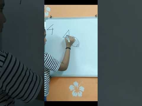 4 | number | drawing | fish  #shorts #youtubeshorts #shortsfeed