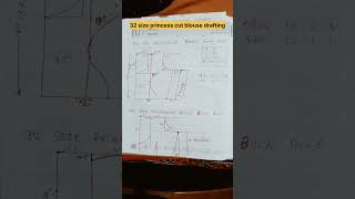 32 size princess cut blouse drafting #princess #blouse #drafting  #viral #anushree_desingner123