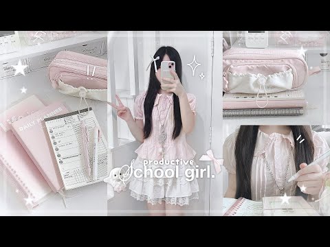 SCHOOL-GIRL diary ep. 1 🎀🍀| school projects & events, stu(dying), grwm, outings | jorginakei