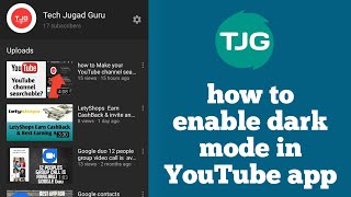 How to enable dark mode in YouTube app.