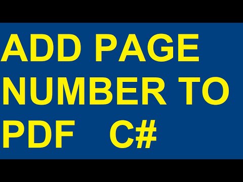 How to Add Page Number in PDF Created with ASP.NET C#