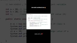 non-static variables in Java ❤️ || most  important & basic concept of  Java 🔥