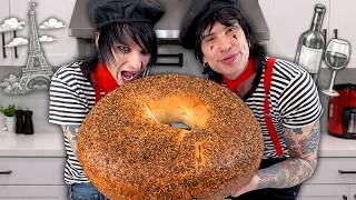 Trying the WORLD'S BIGGEST BAGEL! w/Johnnie