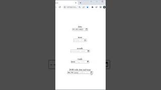 Input Tag | Date Time Week Month  DOB | | HTML & CSS | #shorts #youtubeshorts