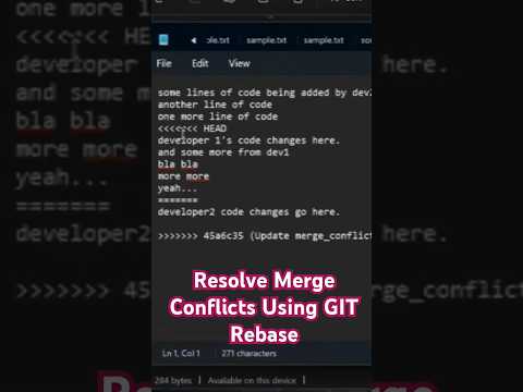 🚀 Resolve Merge Conflicts Using GIT Rebase | Let's Learn DevOps ✨ #tutorial #coding #code