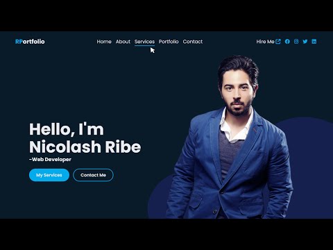 Create Responsive Hero Section Using HTML, CSS & JS | devRasen | Create Responsive Hero Section