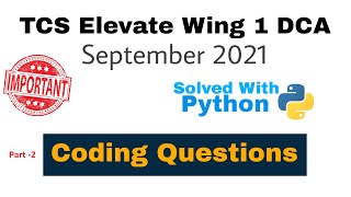 Coding Question For Sep DCA | TCS DCA 2021 Practice Question Part 2