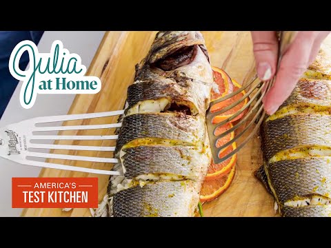 Whole Roasted Fish (Branzino), Simple Asparagus, and Walnut Tart | Julia at Home