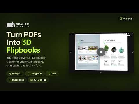 Real 3D Flipbook PDF Viewer Shopify App