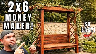 DIY Garden Arbor Bench That Sells | 2x6 Woodworking Build