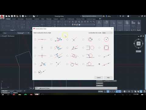 Perpindicular Construction Lines AutoCAD 2020