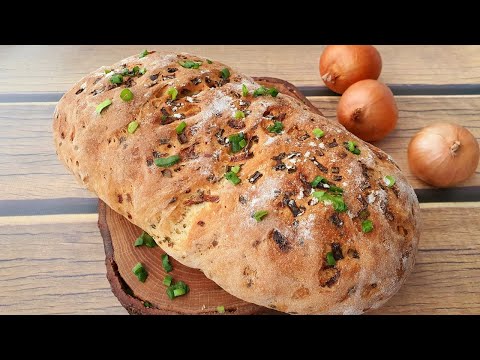 Delicious Bread with Caramelized Onions! A Simple and Very Aromatic Bread Recipe!