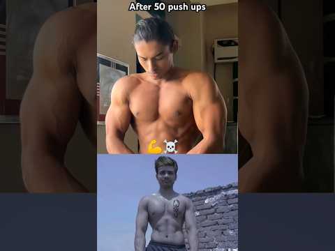 Before and After 100 push ups💪☠️🐯#bodybuilding #fitness #shorts #gym #trending