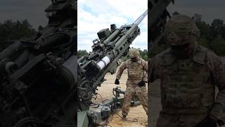 Howitzer M777 artillery shell fast loading process #military