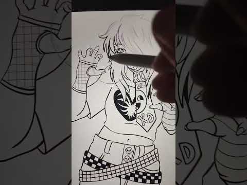 Making a scene coloring book to heal my inner teen #scene #emo #coloringbook #wip