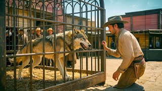 Everyone Feared the Aggressive Wolf in the Cage—Until the Cowboy Decided to Buy Him and Pet Him
