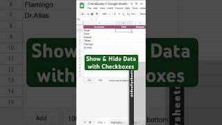 How to hide and show data using checkboxes! #spreadsheets #sheets