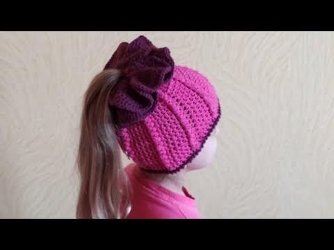 Шапочка для девочки крючком, Crochet hat