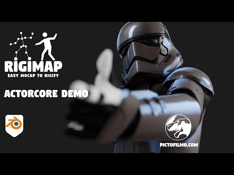 Rigimap Blender Addon - ACTORCORE motion import and editing demo