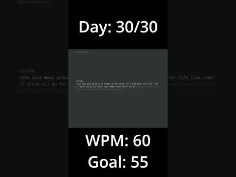 Touch Typing - 30 Day Challenge - Day 30/30