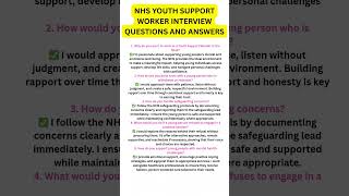 NHS Youth Support worker interview questions and answers #interview #nhsjobs #nhs #youthworkers