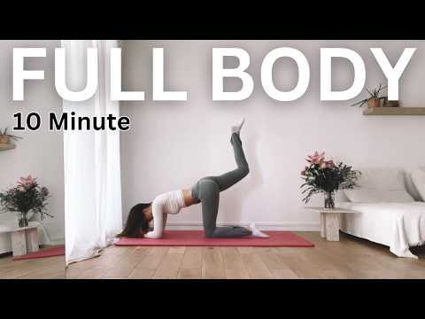10-MINUTE FULL BODY PILATES WORKOUT // BURN FAT & TONE MUSCLES // NO EQUIPMENT HOME WORKOUT