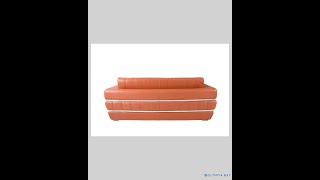 Global United Top Grain Italian Leather Sofa - Burnt Orange