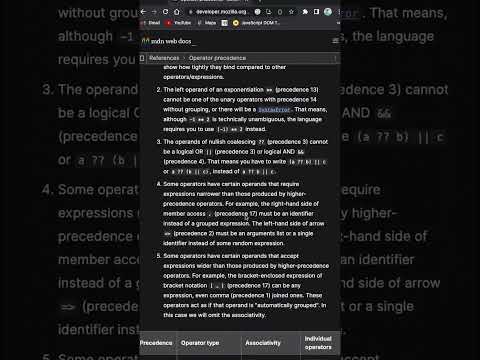 ✅ Operators Precedence in javascript #programming #javascript #learnjavascript #javascript_tutorial