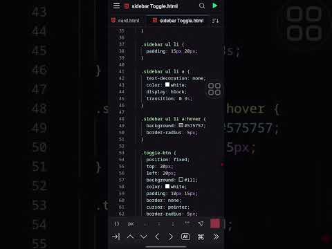Simple Sidebar Toggle Menu Using HTML CSS & JavaScript | Fully Responsive Sidebar Navigation #coding