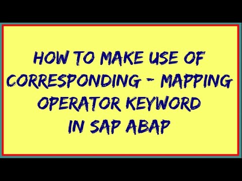 CORRESPONDING - MAPPING operator in Sap ABAP 7.4 | Using MAPPING in CORRESPONDING ABAP 7.40