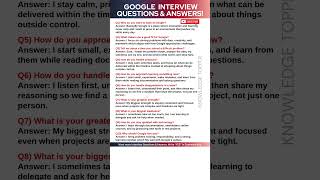 Google Interview Questions and Answers