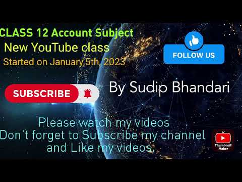 Class 12 Account subject YouTube class started on 5th, January, 2023.#Account #Grade12
