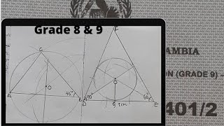 Construction of perpendiculars and bisectors on a triangle.