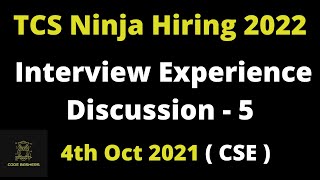 CSE - TCS (NQT) Ninja Interview Experience 2022 Batch | TR+MR+HR Questions discussed | 4th Oct 2021