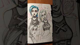 Jinx Pencil Drawing Speedpaint Arcane Fanart Sketch in Sketchbook League of Legends Character Simple