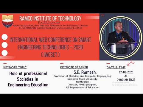 Role of professional Societies in Engineering Education-Dr.S.K.Ramesh, Professor, California State