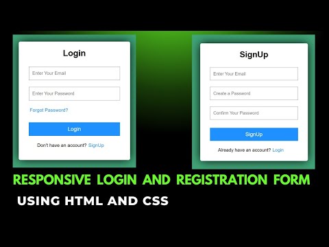 Responsive Login & Registration Form Using HTML and CSS | Login Form | Animated Login Form HTML CSS