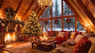 Instrumental Christmas Music with Fireplace 🔥Cozy Christmas Fireplace Background 🎄Christmas Ambience