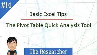 🔴 Excel 365 Tip 14 - Pivot Table Quick Analysis Tool