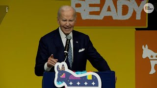 Former President Joe Biden slams Trump, government shutdown in speech at gala for Democrats