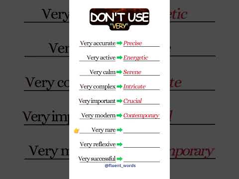 Stop saying "very" very #learn #englishgrammar #vocabularyboost #fluentwords